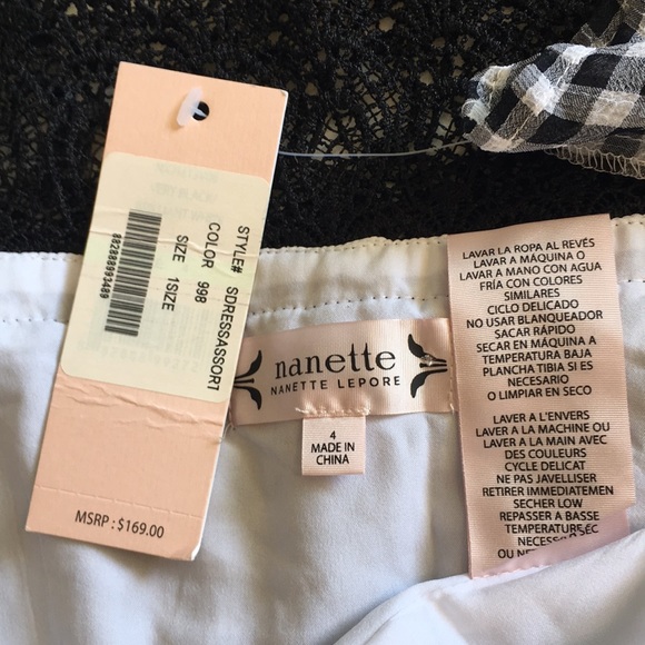 NWT Nanette Lepore Black/White Gingham Maxi Dress - Picture 14 of 14